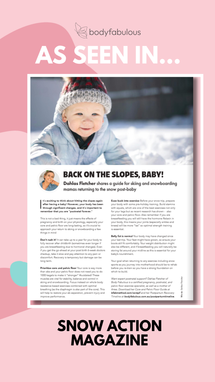snow-action-magazine-Dahlas-skiing-post-baby-tips-postnatal-skiing-exerercise-perimenopause