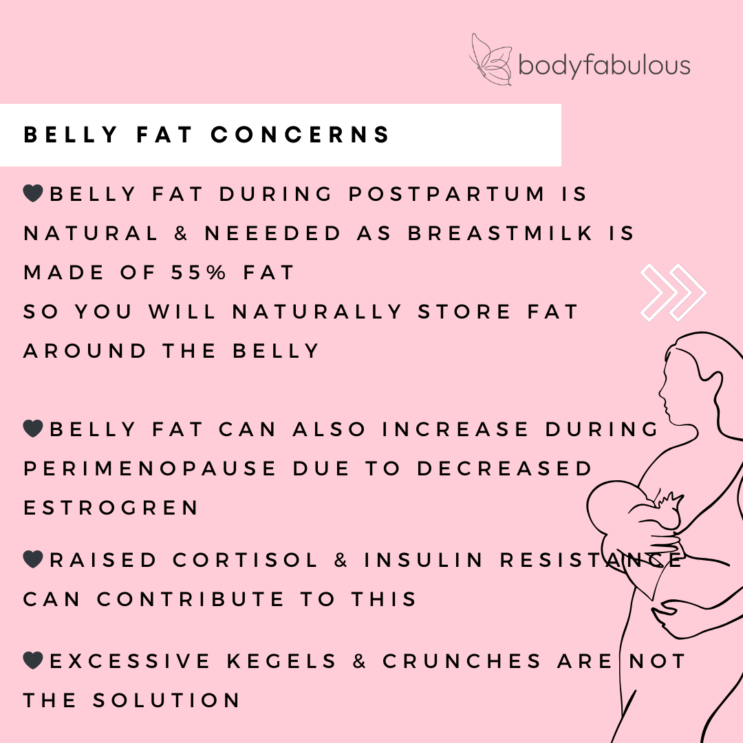 belly fat  menobelly perimenopause and postpartum at same time bodyfabulous female fitness coach hormones
